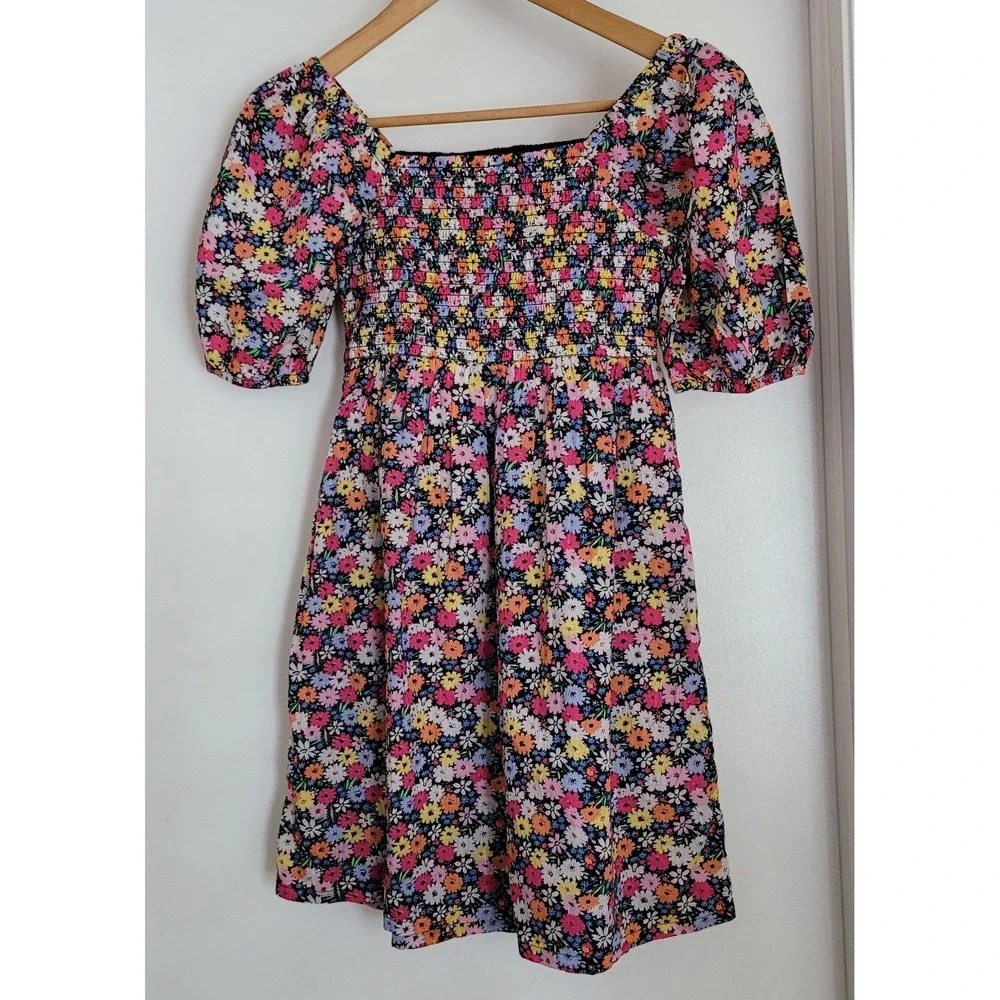 NWT GAP Kids‎ Girls Dress Size L Casual Floral Multicolor 100% Cotton